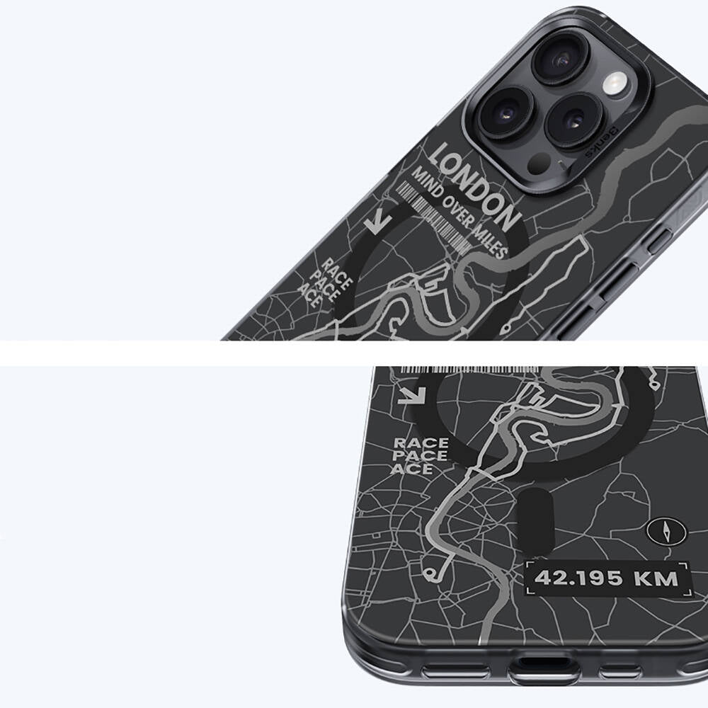 Apple iPhone 16 Pro Kılıf M-safe Şarj Özellikli Benks City Serisi Kapak Siyah-Turuncu