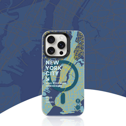 Apple iPhone 16 Pro Kılıf M-safe Şarj Özellikli Benks City Serisi Kapak Mavi