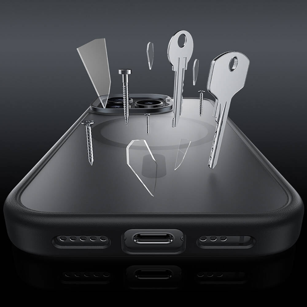 Apple iPhone 16 Pro Max Kılıf M-safe Şarj Özellikli Benks Mist Protective Kapak Gri