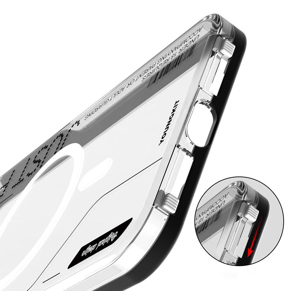 Apple iPhone 16 Pro Kılıf M-safe Şarj Özellikli Çıkarılabilir Arka Yüzeyli Youngkit Mecha Kapak Gold