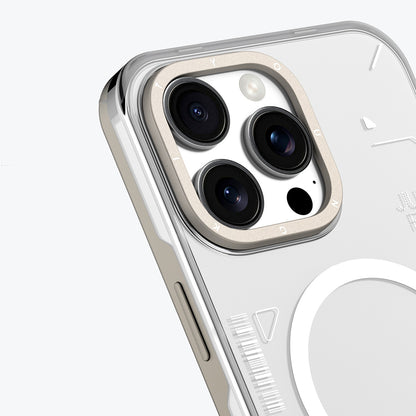 Apple iPhone 16 Pro Kılıf M-safe Şarj Özellikli Çıkarılabilir Arka Yüzeyli Youngkit Mecha Kapak Desert Gold