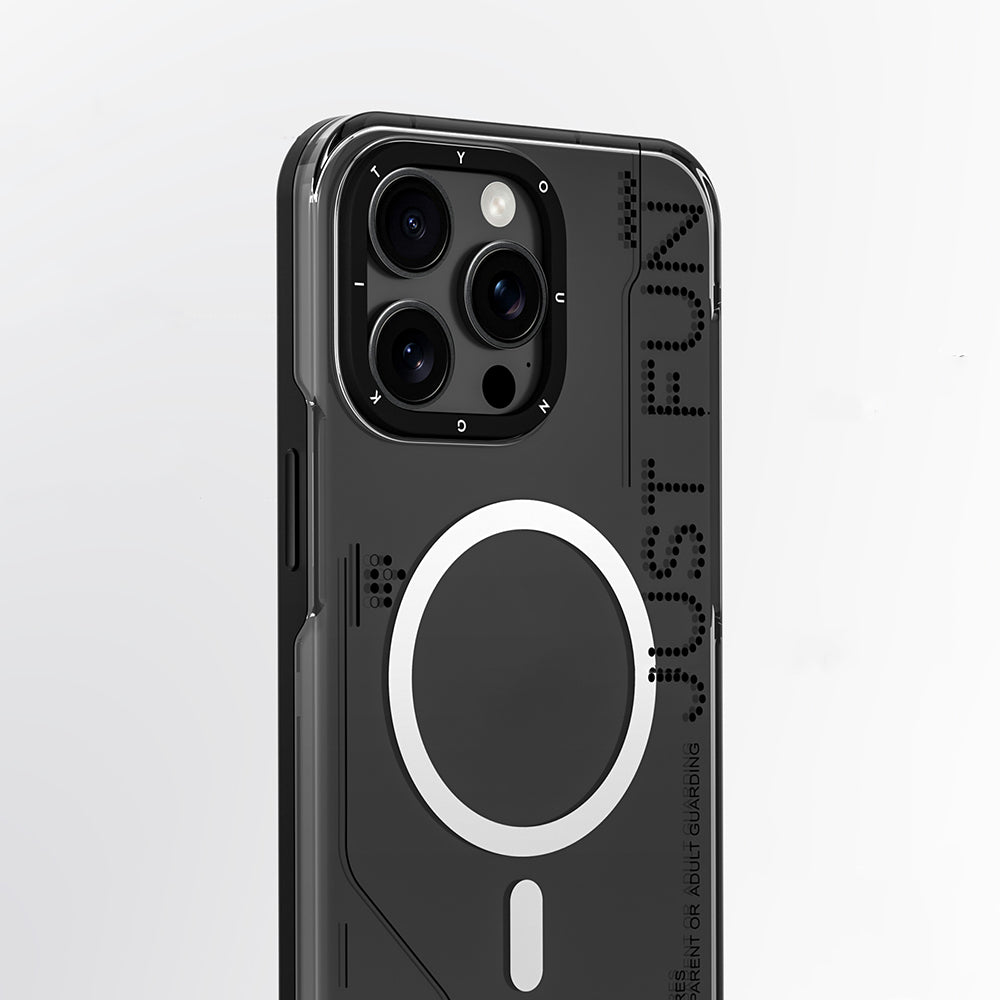 Apple iPhone 16 Pro Kılıf M-safe Şarj Özellikli Çıkarılabilir Arka Yüzeyli Youngkit Mecha Kapak Siyah