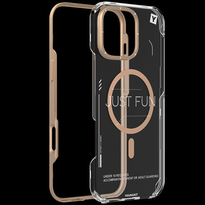 Apple iPhone 16 Pro Kılıf M-safe Şarj Özellikli Çıkarılabilir Arka Yüzeyli Youngkit Mecha Kapak Siyah