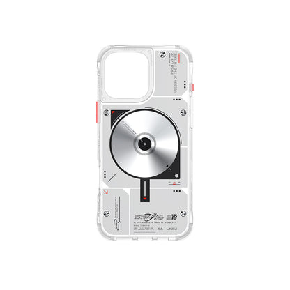 Apple iPhone 16 Pro Kılıf M-safe Şarj Özellikli Disk Desenli Airbag Tasarımlı Skinarma Nova Kapak Şeffaf