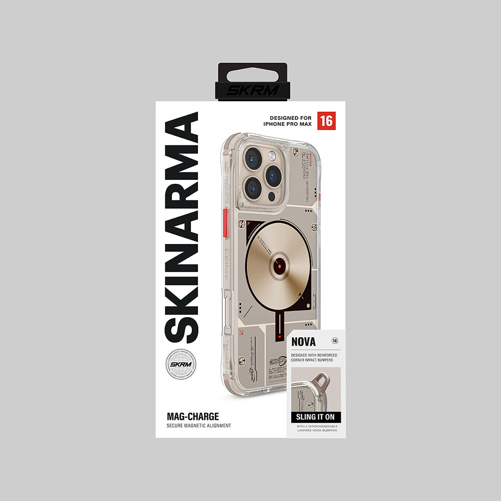 Apple iPhone 16 Pro Kılıf M-safe Şarj Özellikli Disk Desenli Airbag Tasarımlı Skinarma Nova Kapak Siyah