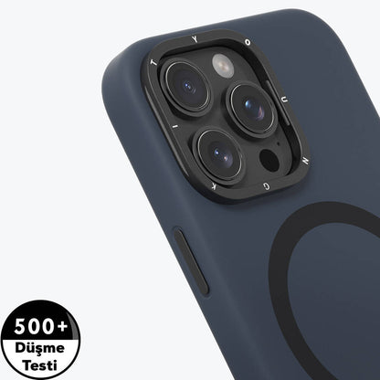Apple iPhone 16 Pro Kılıf M-safe Şarj Özellikli Kamera Standlı Youngkit Bitty Cream Kapak Siyah