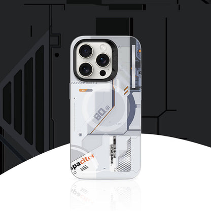 Apple iPhone 16 Pro Kılıf M-safe Şarj Özellikli Mekanik Tasarımlı Benks Perspective Serisi Kapak Siyah