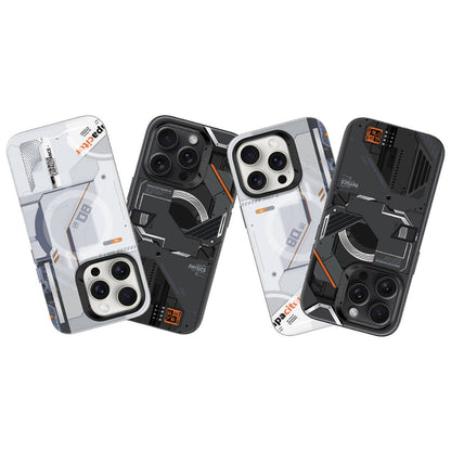 Apple iPhone 16 Pro Kılıf M-safe Şarj Özellikli Mekanik Tasarımlı Benks Perspective Serisi Kapak Siyah