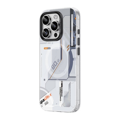 Apple iPhone 16 Pro Kılıf M-safe Şarj Özellikli Mekanik Tasarımlı Benks Perspective Serisi Kapak Beyaz