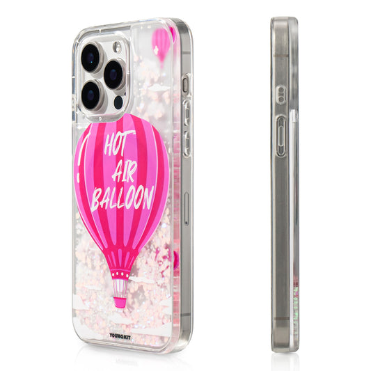 Apple iPhone 16 Pro Kılıf M-safe Şarj Özellikli Parlak Kumlu Sıvılı Youngkit Pink Dream Quicksand Serisi Kapak Pembe