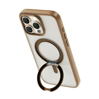 Apple iPhone 16 Pro Kılıf M-safe Şarj Özellikli Parmak İzi Bırakmayan Wiwu FGG-202 Armor Ultra Serisi Kapak Gold