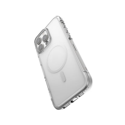 Apple iPhone 16 Pro Kılıf M-safe Şarj Özellikli Raptic Air Serisi Airbag Tasarımlı Metal Köşelikli Şeffaf Kapak Gümüş