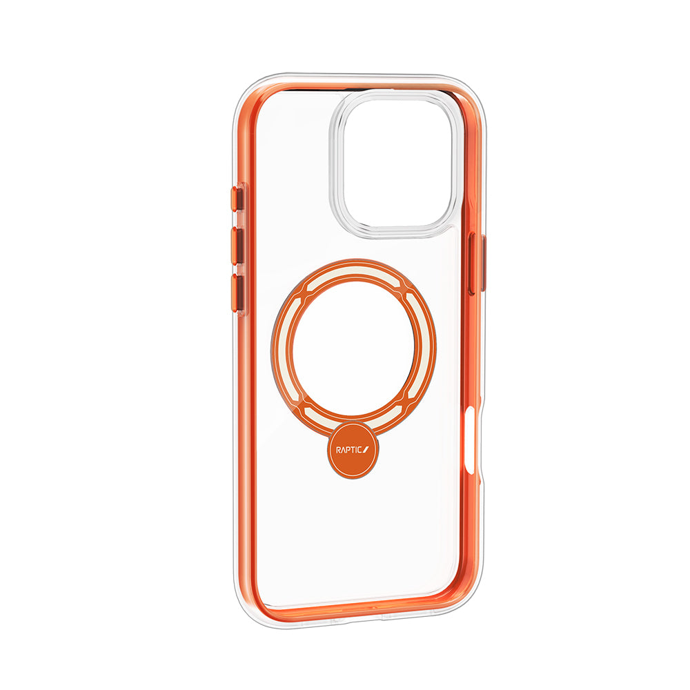 Apple iPhone 16 Pro Kılıf M-safe Şarj Özellikli Raptic AirJoy Serisi 360 Derece Dönebilen Standlı Kapak Siyah-Gri