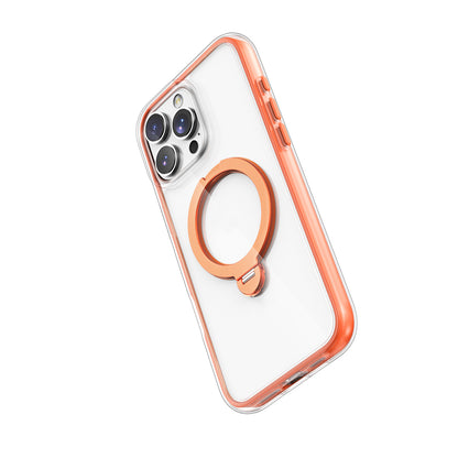 Apple iPhone 16 Pro Kılıf M-safe Şarj Özellikli Raptic AirJoy Serisi 360 Derece Dönebilen Standlı Kapak Siyah-Gri