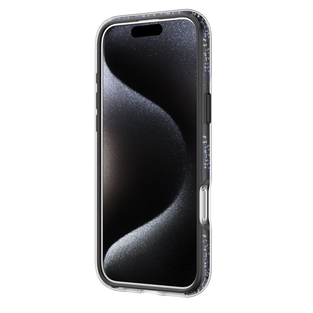 Apple iPhone 16 Pro Kılıf M-safe Şarj Özellikli Raptic AirJoy Serisi Boncuk Tasarımlı 360 Derece Dönebilen Standlı Kapak Siyah-Gri