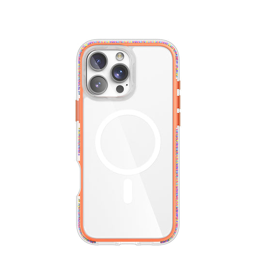Apple iPhone 16 Pro Kılıf M-safe Şarj Özellikli Raptic AirJoy Serisi Boncuk Tasarımlı Şeffaf Kapak