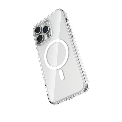 Apple iPhone 16 Pro Kılıf M-safe Şarj Özellikli Raptic Crystal M-safe Serisi Şeffaf Kapak Şeffaf