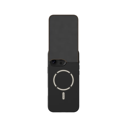 Apple iPhone 16 Pro Kılıf M-safe Şarj Özellikli Raptic Slim Wallet Serisi Deri Görünümlü Kartlıklı Standlı Kapak Siyah