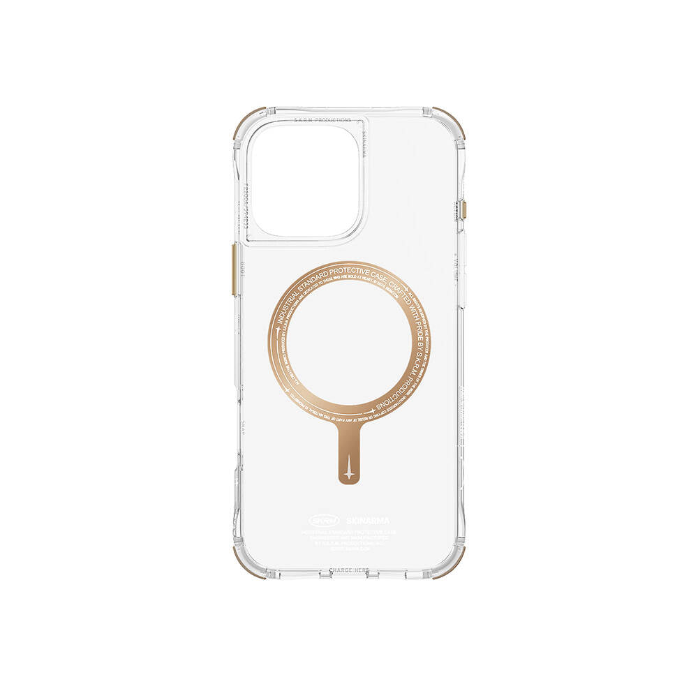 Apple iPhone 16 Pro Kılıf M-safe Şarj Özellikli Şeffaf Airbag Tasarımlı Skinarma Saido Prime Kapak Titanyum