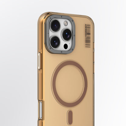 Apple iPhone 16 Pro Kılıf M-safe Şarj Özellikli Şeffaf Youngkit Crystal Shield Serisi Kapak Gold