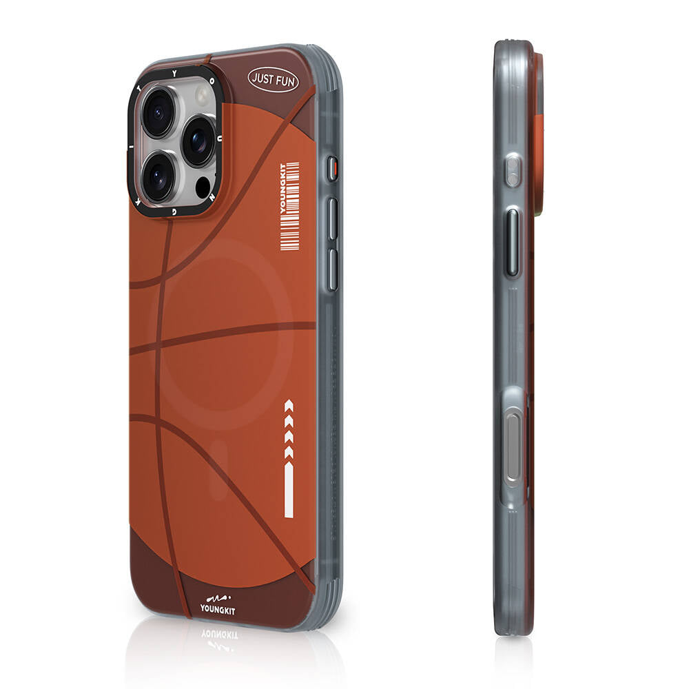 Apple iPhone 16 Pro Kılıf M-safe Şarj Özellikli Spor Tasarımlı Youngkit Dynamic Serisi Kapak Kahverengi