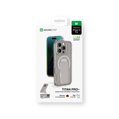 Apple iPhone 16 Pro Kılıf M-safe Şarj Özellikli Standlı Amazingthing Titan Pro Plus Kapak Rose Gold