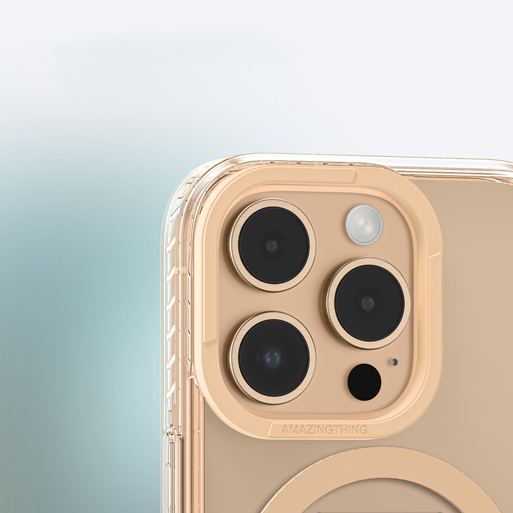 Apple iPhone 16 Pro Kılıf M-safe Şarj Özellikli Standlı Amazingthing Titan Pro Plus Kapak Siyah