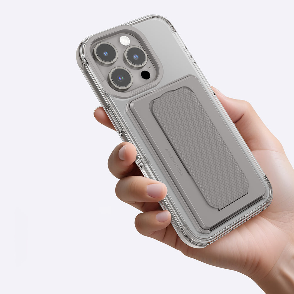 Apple iPhone 16 Pro Kılıf M-safe Şarj Özellikli Standlı Set Amazingthing Omni Adventure Serisi Kapak Rose Gold