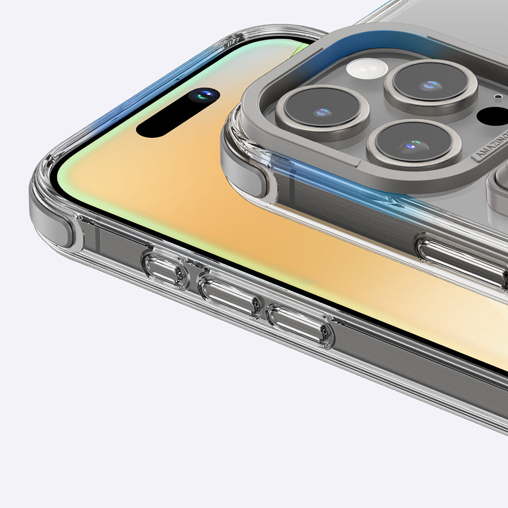 Apple iPhone 16 Pro Kılıf M-safe Şarj Özellikli Standlı Set Amazingthing Omni Adventure Serisi Kapak Rose Gold