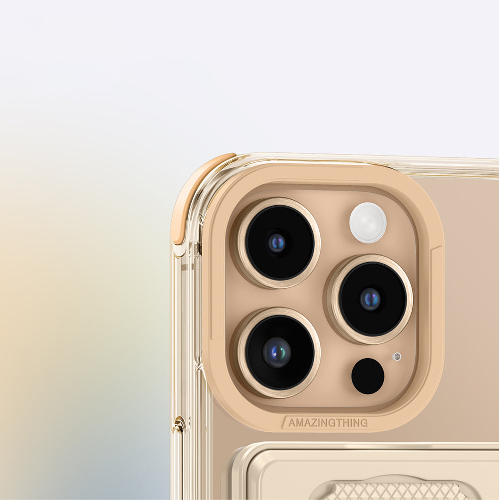 Apple iPhone 16 Pro Kılıf M-safe Şarj Özellikli Standlı Set Amazingthing Omni Adventure Serisi Kapak Gri