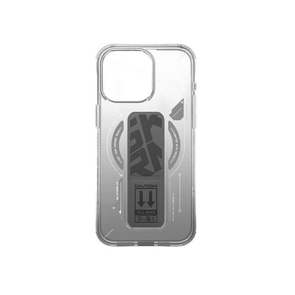 Apple iPhone 16 Pro Kılıf M-safe Şarj Özellikli Teknoloji Desenli Standlı Skinarma Helio Kapak Siyah