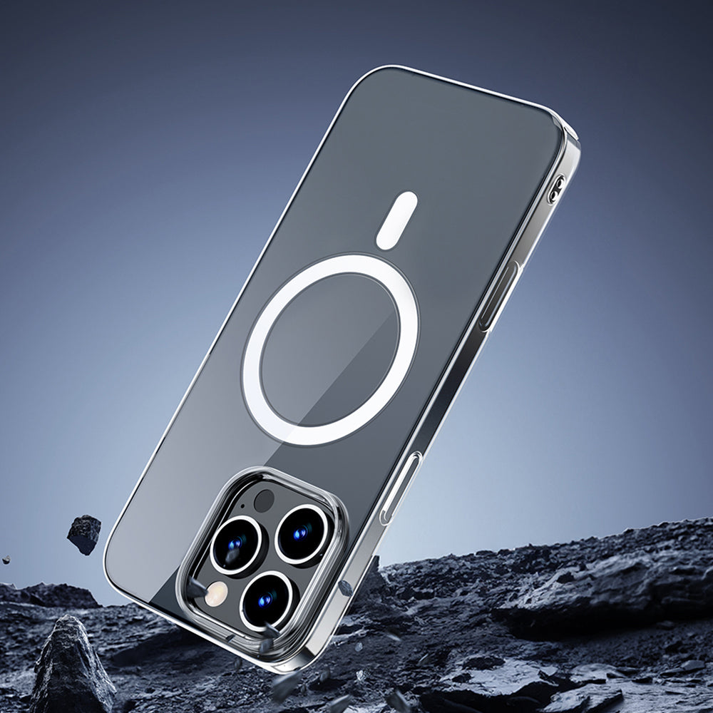 Apple iPhone 16 Pro Kılıf M-safe Şarj Özellikli Wiwu YXK-207 Invisible Pro Sert PC Kapak Şeffaf