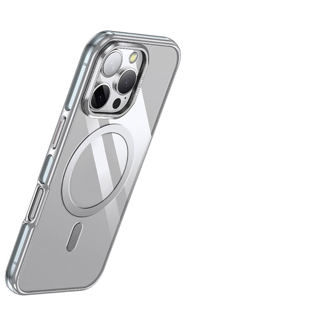 Apple iPhone 16 Pro Kılıf M-safe Şarj Özellikli Wlons Standlı Efsane Kapak Titanyum-Gold