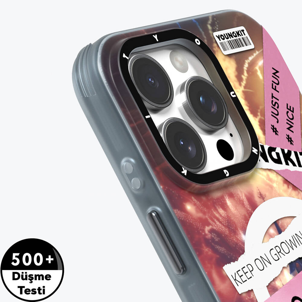 Apple iPhone 16 Pro Kılıf M-safe Şarj Özellikli Youngkit A-City Serisi Kapak Beyaz