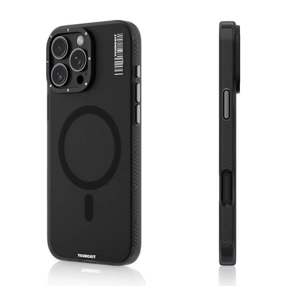 Apple iPhone 16 Pro Kılıf M-safe Şarj Özellikli Youngkit Hidden Sand Serisi Kapak Siyah