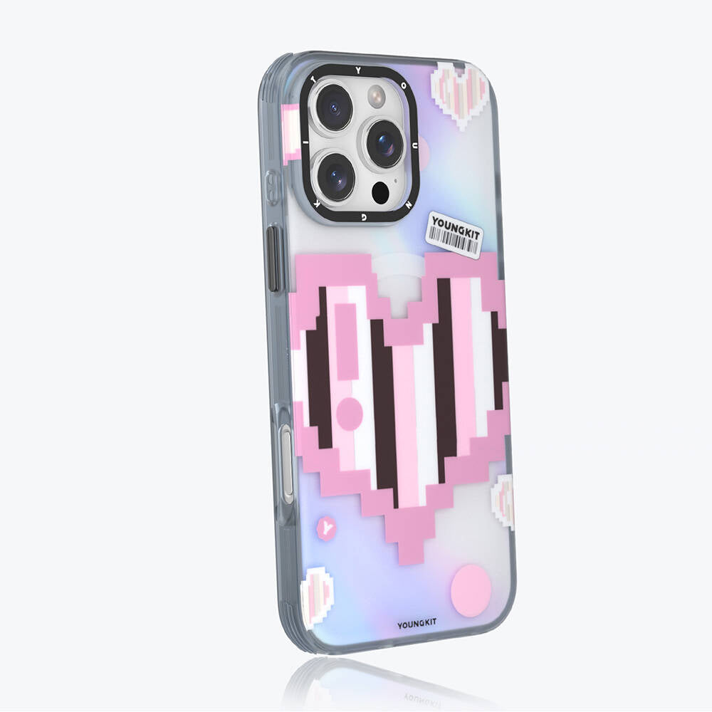 Apple iPhone 16 Pro Kılıf M-safe Şarj Özellikli Youngkit Love Serisi Kapak Yeşil