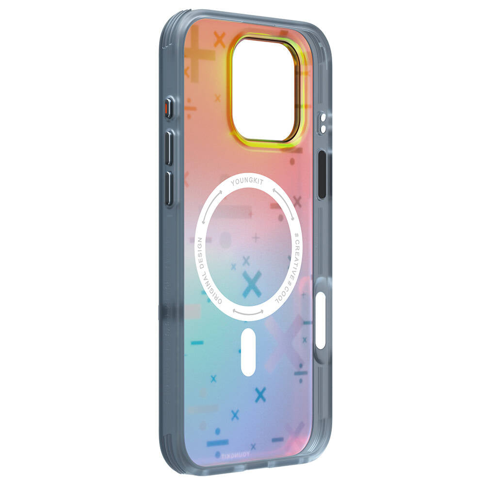 Apple iPhone 16 Pro Kılıf M-safe Şarj Özellikli Youngkit Mathematical Serisi Kapak Gri