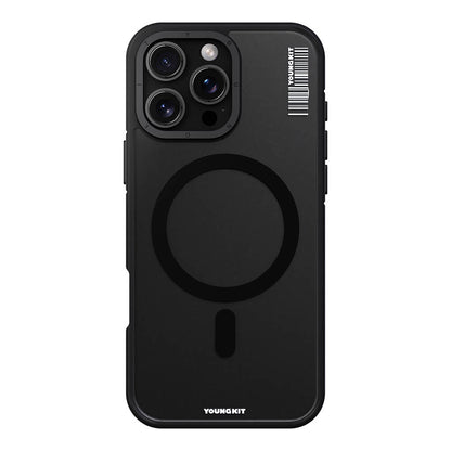 Apple iPhone 16 Pro Kılıf M-safe Şarj Özellikli Youngkit Rock Sand Serisi Kapak Gri