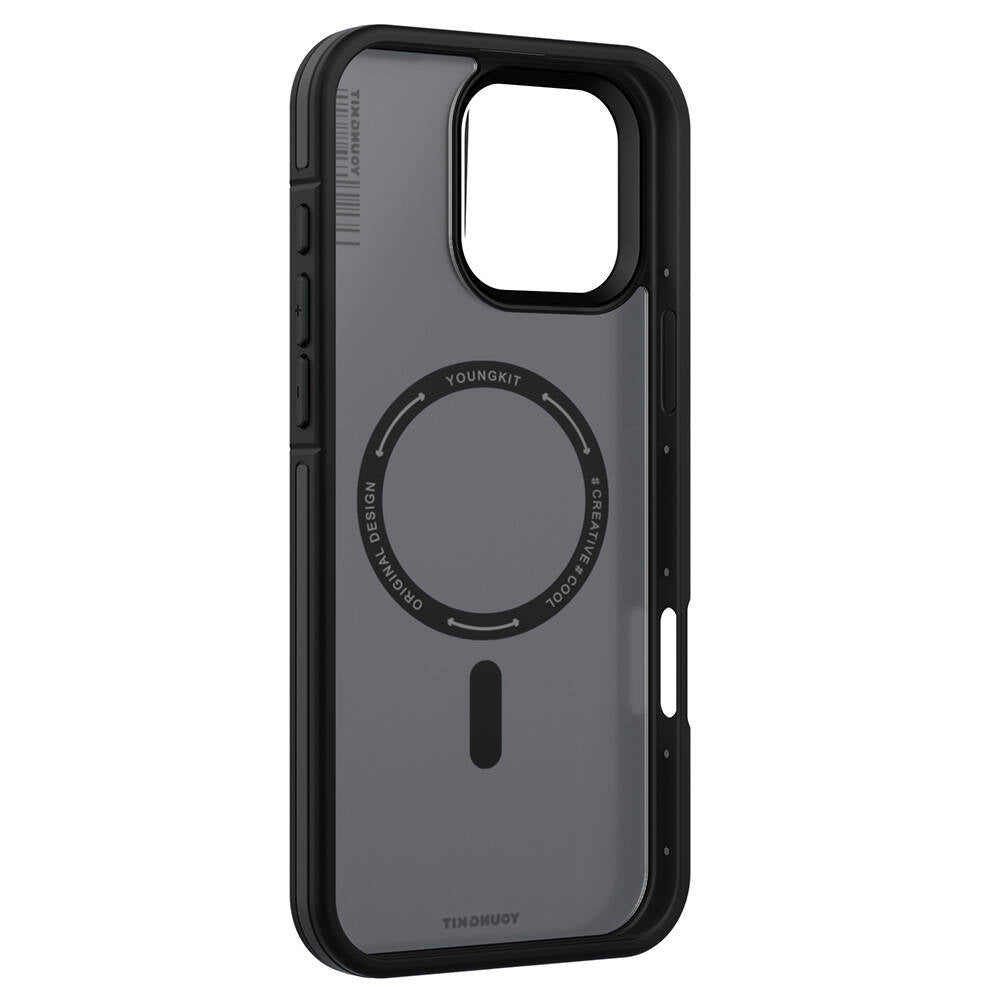 Apple iPhone 16 Pro Kılıf M-safe Şarj Özellikli Youngkit Rock Sand Serisi Kapak Gold