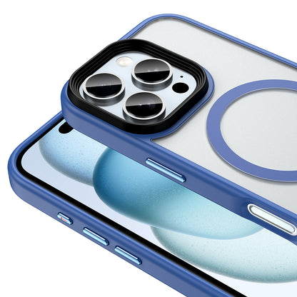 Apple iPhone 16 Pro Kılıf Mat Arka Yüzey Wireless Şarj Özellikli Zore Flet M-safe Kapak Gümüş