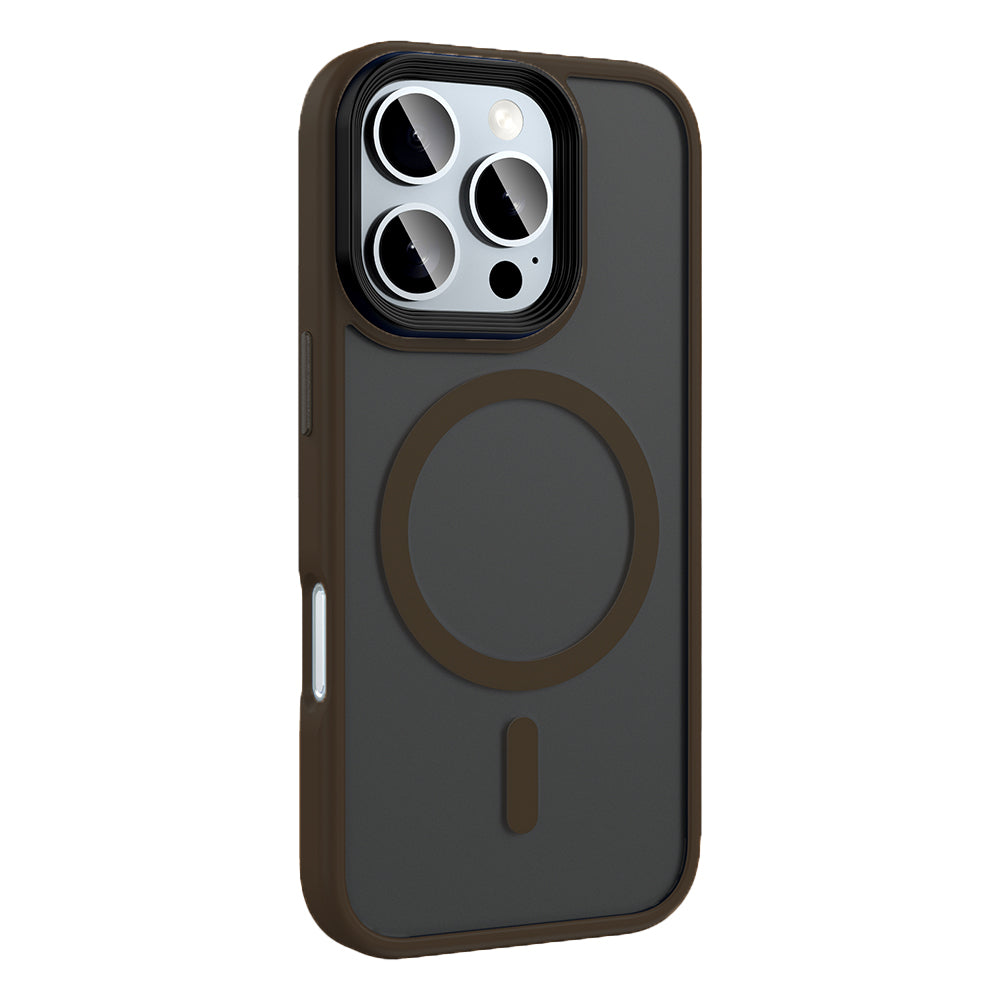 Apple iPhone 16 Pro Kılıf Mat Arka Yüzey Wireless Şarj Özellikli Zore Flet M-safe Kapak Pembe