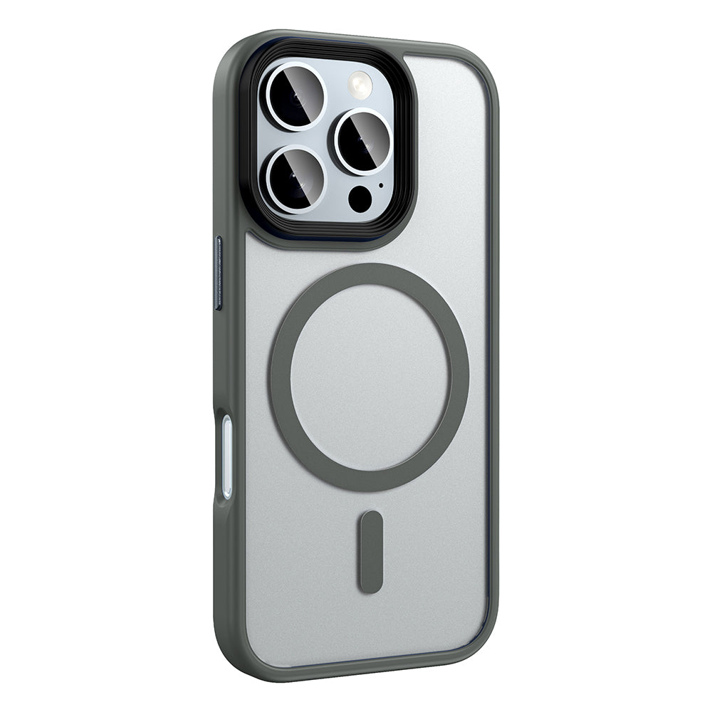 Apple iPhone 16 Pro Kılıf Mat Arka Yüzey Wireless Şarj Özellikli Zore Flet M-safe Kapak Pembe