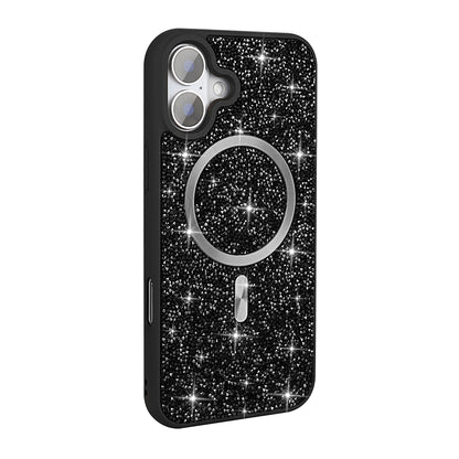 Apple iPhone 16 Pro Kılıf Pırlanta Tasarımlı M-safe Şarj Özellikli Zore Mozaik Silikon Kapak