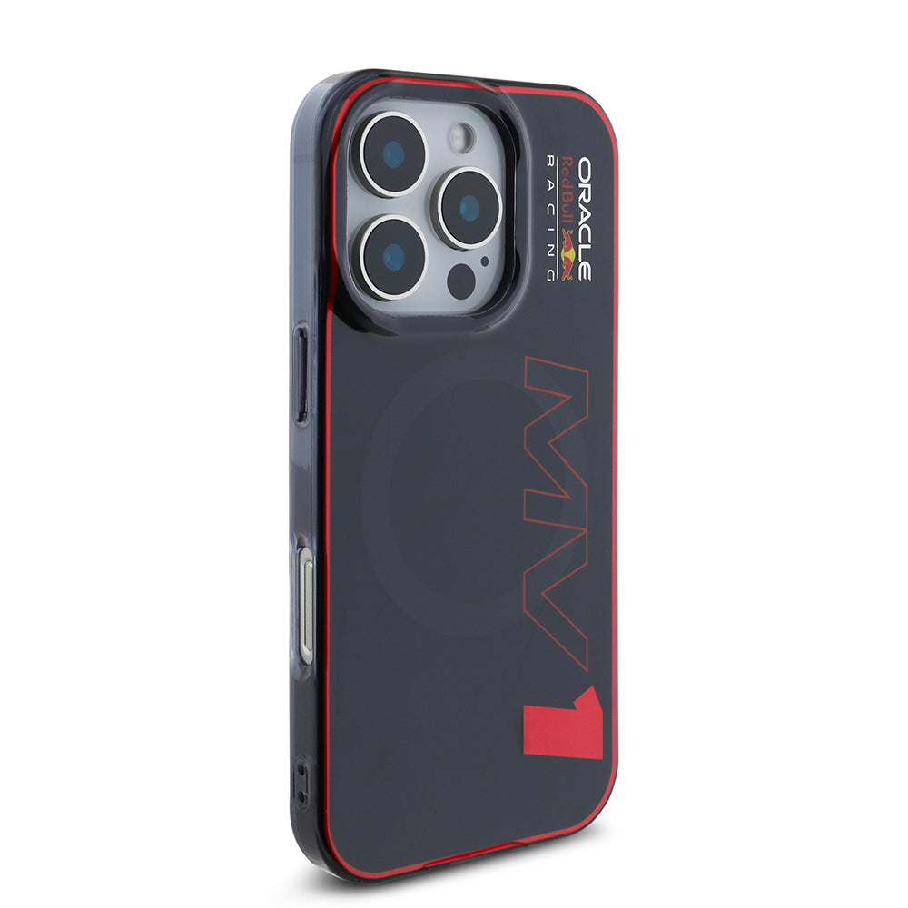 Apple iPhone 16 Pro Kılıf Redbull Orjinal Lisanslı M-safe Şarj Özellikli Çift Katmanlı Sert PC Büyük Boy MV Kapak Lacivert