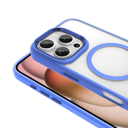 Apple iPhone 16 Pro Kılıf Wireless Şarj Özellikli Zore Krom M-safe Silikon Kapak Siyah