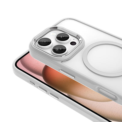 Apple iPhone 16 Pro Kılıf Wireless Şarj Özellikli Zore Krom M-safe Silikon Kapak Siyah