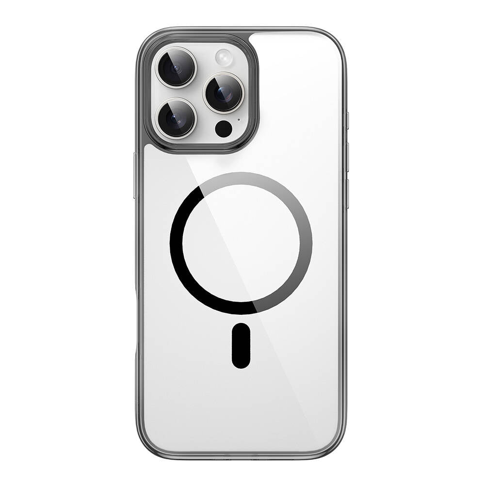 Apple iPhone 16 Pro Kılıf Wiwu MCC-101 iShield Pro Serisi M-safe Şarj Özellikli Crystal Sert PC Kapak Siyah