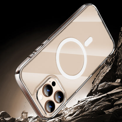 Apple iPhone 16 Pro Kılıf Wiwu MCC-102 Magnetic Crystal Sert PC Kapak Şeffaf