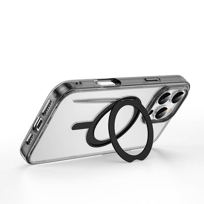 Apple iPhone 16 Pro Kılıf Wiwu MCC-201 iShield Ultra Serisi M-safe Şarj Özellikli Standlı Crystal Sert PC Kapak Siyah