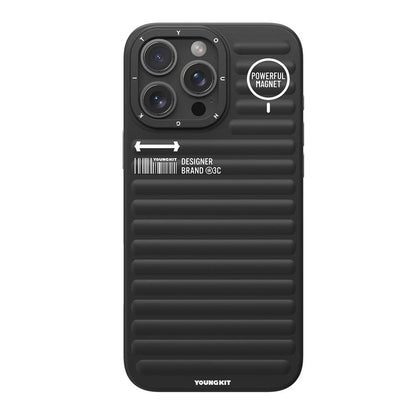 Apple iPhone 16 Pro M-safe Şarj Özellikli Kılıf Mat Renkli Tasarım Youngkit Original Serisi Kapak Siyah